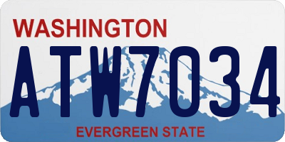 WA license plate ATW7034