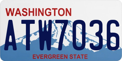 WA license plate ATW7036