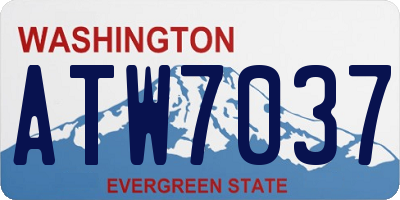 WA license plate ATW7037