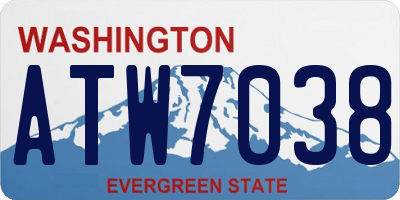WA license plate ATW7038