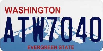 WA license plate ATW7040