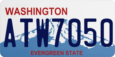 WA license plate ATW7050