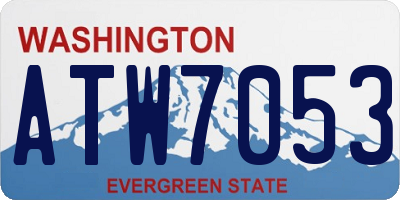 WA license plate ATW7053
