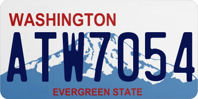 WA license plate ATW7054