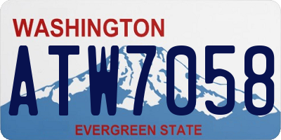 WA license plate ATW7058