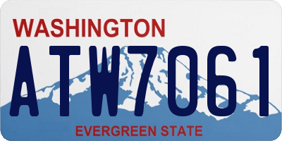 WA license plate ATW7061