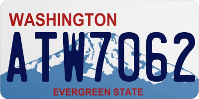 WA license plate ATW7062