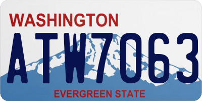 WA license plate ATW7063