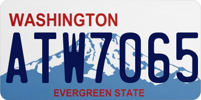 WA license plate ATW7065