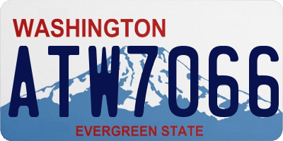 WA license plate ATW7066