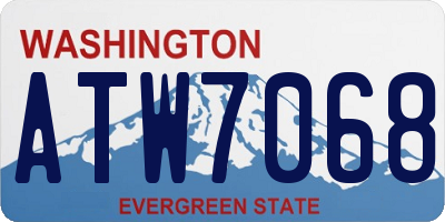 WA license plate ATW7068