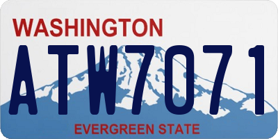 WA license plate ATW7071