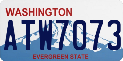 WA license plate ATW7073