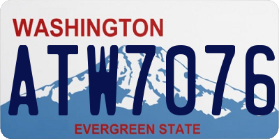 WA license plate ATW7076
