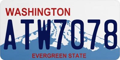 WA license plate ATW7078