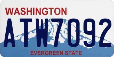 WA license plate ATW7092