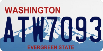WA license plate ATW7093