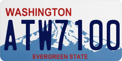 WA license plate ATW7100