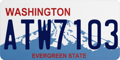 WA license plate ATW7103