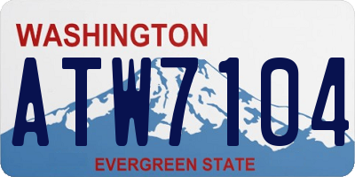 WA license plate ATW7104