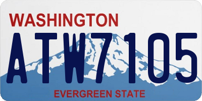 WA license plate ATW7105