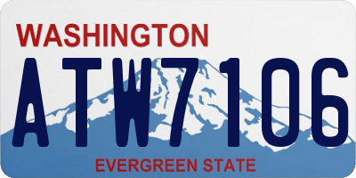 WA license plate ATW7106