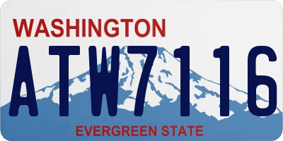 WA license plate ATW7116