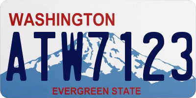 WA license plate ATW7123