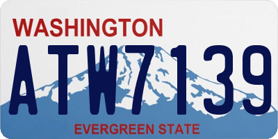 WA license plate ATW7139