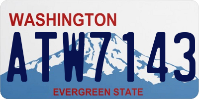 WA license plate ATW7143