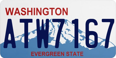 WA license plate ATW7167