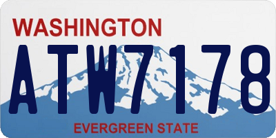 WA license plate ATW7178