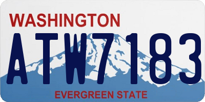 WA license plate ATW7183
