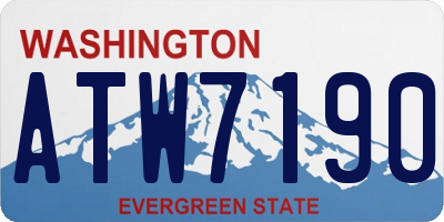 WA license plate ATW7190