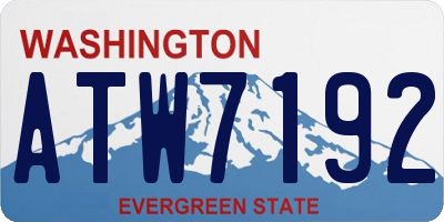 WA license plate ATW7192