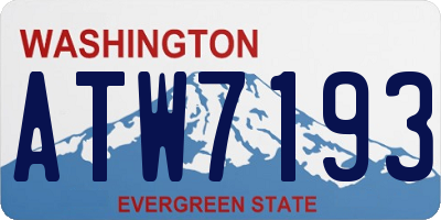 WA license plate ATW7193