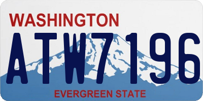 WA license plate ATW7196