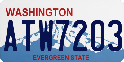 WA license plate ATW7203