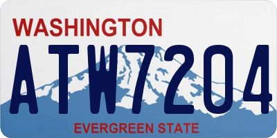WA license plate ATW7204