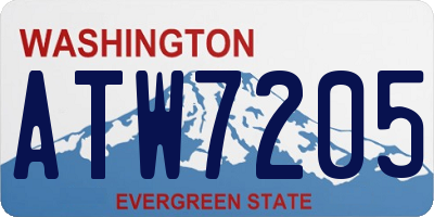 WA license plate ATW7205