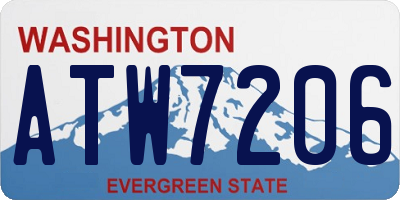 WA license plate ATW7206
