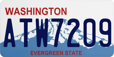 WA license plate ATW7209