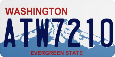 WA license plate ATW7210