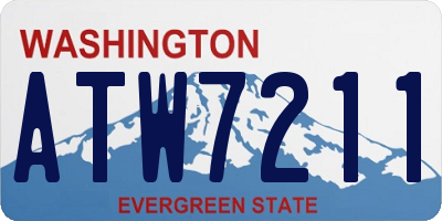 WA license plate ATW7211