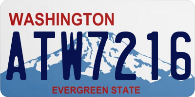 WA license plate ATW7216