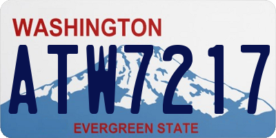 WA license plate ATW7217