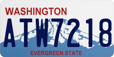 WA license plate ATW7218
