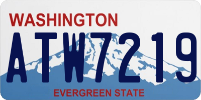 WA license plate ATW7219