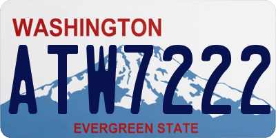 WA license plate ATW7222