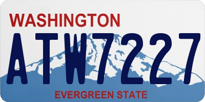 WA license plate ATW7227
